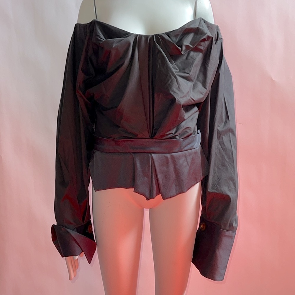 Vivienne Westwood “Battue Corset” LONG SLEEVES AW17 NWT IT38/IT42 Black/Blue - Picture 7 of 17